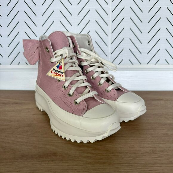 ⭐Converse  Run Star Hike Hi 8 Men Shoes Dusty Pink Embroidered Floral A09781C